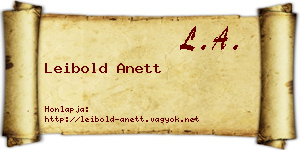 Leibold Anett névjegykártya